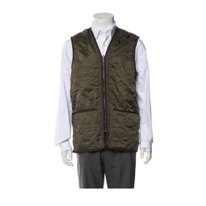 Barbour Polarquilt Waistcoat Zip-In Liner Green Quilted Fleece Vest Mens M NWT